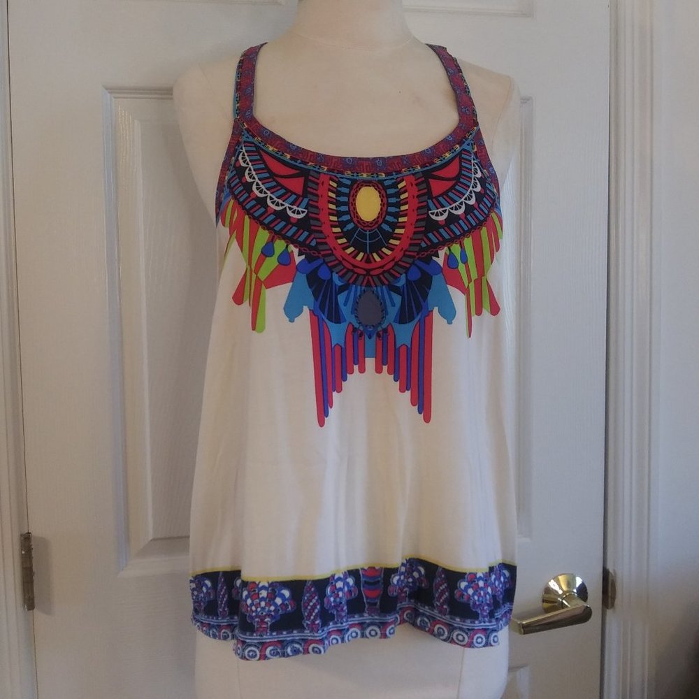 Flying Tomato | Bright Woven Racerback  Top Ethnic Inspired Bohemian | S | New